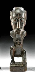 19th Cent. Borneo Dayak Figure w/ COA 11" Kalimantan Dayak peoples, Bahau piece - Picture 1 of 10