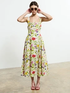 Nuevo Vestido Midi French Connection Monica Barletta Popelina Floral Ocasión Reino Unido 10 - Imagen 1 de 18