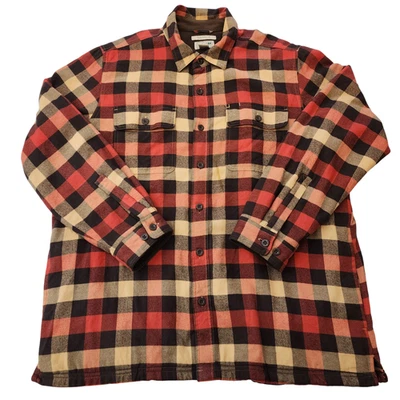 LL Bean XL Chaqueta Camisa de Franela Forrada de Vellón Abotonada 298189 Para Hombre a Cuadros Foto 1 de 4