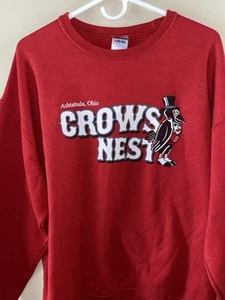Vintage Crows Nest Red Sweat Shirt Xl Ashtabula Ohio - Picture 1 of 6