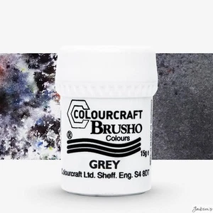 Brusho : Crystal Colours : Powder Paint : 15g : Grey - Picture 1 of 2