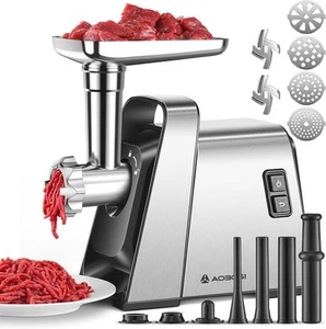 AAOBOSI 3000W Electric Meat Grinder with 2 Blades, 4 Plates, Sausage & Kibbe Kit - Picture 1 of 8