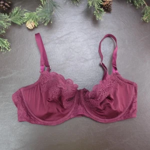 Victoria's Secret Bra Womens 32DD Burgundy Lace Underwire Non-Padded Adjustable - Picture 1 of 12