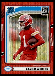 2024 Donruss #398 Xavier Worthy Optic Rated Rookies Preview Red Wave Rookie - Bild 1 von 2