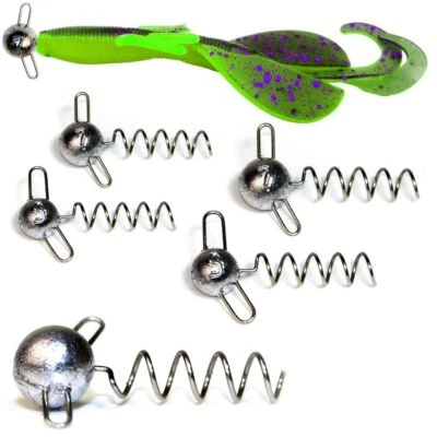 Jig Screw Ear Rig Life-ORANGE Softbait Bleikopf 5-20g Spiral Kopf Corkscrew Head - Bild 1 von 4