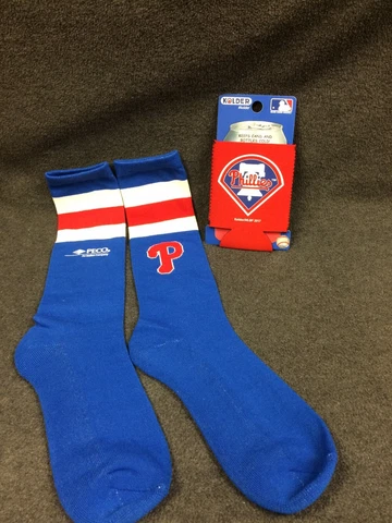 Philadelphia Phillies Socks- SGA 7/22/2018 & Coozie Cover
