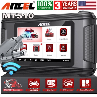 ANCEL MT510 Motorcycle OBD2 Scanner Diagnostic Tool Full System Fit for Ducati - Image 1 of 4