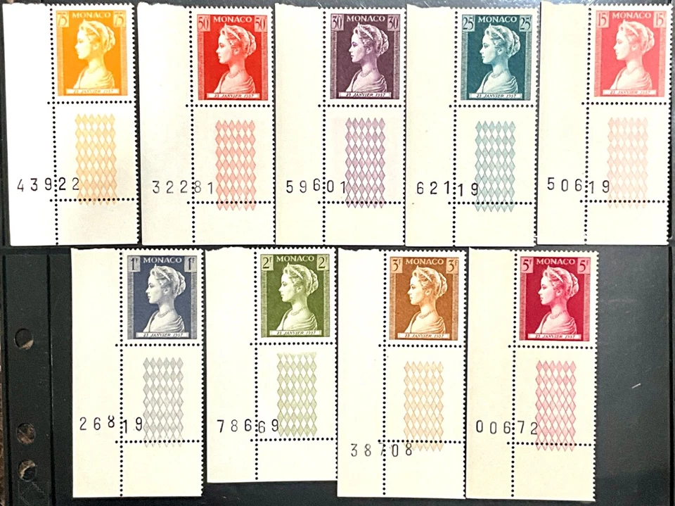 [OOS] Mónaco #YT478-YT486 MNH 1957 Princesa Grace Patricia Caroline Kelly [391-3 Foto 1 de 1