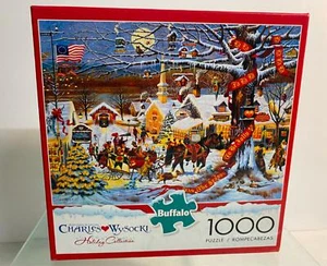 Buffalo Charles Wysocki Puzzle Small Town Christmas 1000 Holiday Collection - Picture 1 of 3