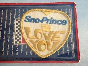 VINTAGE NOS SNO-PRINCE SNOWMOBILE PATCH STILL IN PACKAGE SNOPRINCE LOVE - Picture 1 of 4