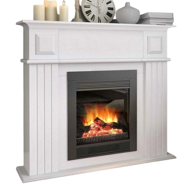 Classic Fire Chicago 110x96x36cm Camino Elettrico - Bianco
