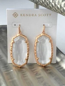 New Kendra Scott Ella Drop Earrings In Clear Glass w/ Pouch $75 - Picture 1 of 4