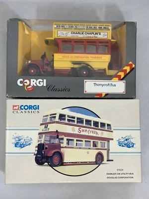 Set of 2 Corgi Classics 97336 Daimler CW Utility Bus & TC858/2 Thornycroft Bus - Image 1 of 4