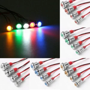 LED Indicator Light Car Boat Dash Dashboard Pilot Lamp Panel Warning 5X 12V 6mm - Picture 1 of 18