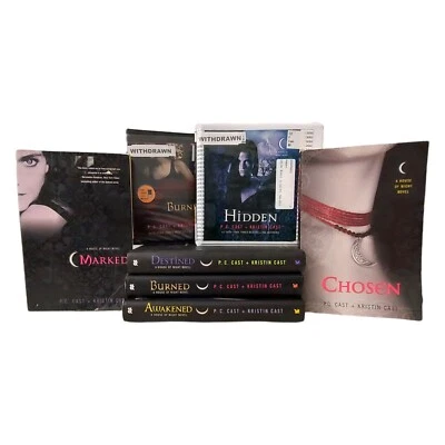 House of Night Book Lot * 5 Books + 2 Audio CD  * P C Kristen Cast * HCDJ TP - Image 1 of 4