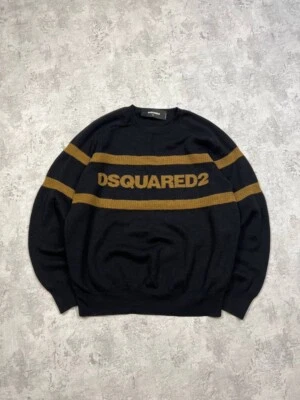 Dsquared2 Black Wool Sweater Big Logo Size XL  - Image 1 of 4