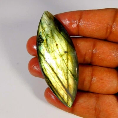 Natural Dorado LABRADORITA Marquesa Cabujón 67x26x07MM Gemas Sueltas 86.70Cts - Imagen 1 de 3