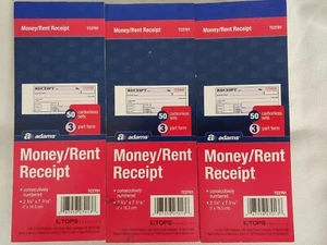 Adams TC2701 Money Rent Receipt Books, 3-Part Carbonless, Numbered, Pack of 3 - Picture 1 of 4