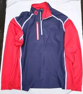 FOOTJOY FJ PRO/SL GOLF JACKET Course Windbreaker Men's L Blue/Red/White - Picture 1 of 12