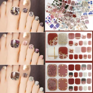 Full Cover Toenail Sticker Self-adhesive Manicure Nail Decal Nail Art Glitter - Picture 1 of 32