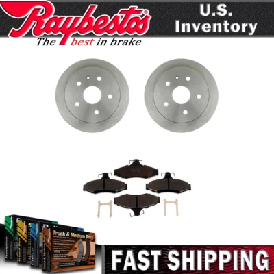Rear Brake Rotors Ceramic Brake Pads with Hardware For 1999-2002 Daewoo Leganza - Image 1 of 4