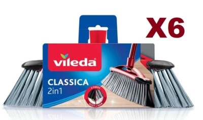 6 PZ VILEDA SCOPA 2 IN 1 CLASSICA PER INTERNI - Photo 1/4