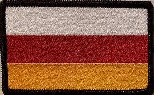 SOUTH OSSETIA Flag Patch With Hook Adhesive Fastener Tactical BLACK Border  - Picture 1 of 1