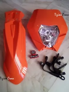 KIT ANTERIORE FARO + PARAFANGO enduro motard universal TOP Q KTM REP TizianCross - Picture 1 of 17