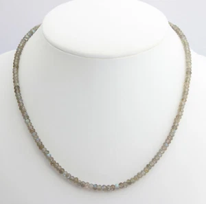 Labradorit Kette Edelsteinkette Facettierte blau Schmmier Damen Collier ca.45 cm - Picture 1 of 2