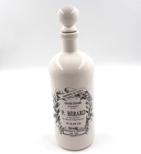 French White Ceramic Spirit Liqueur Bottle P Berard Paris Home Decor Vtg Style - Picture 1 of 9