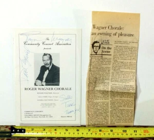 1981 Concert Program, Signed Autograph - Roger Wagner, Salli Terri - Rare - Picture 1 of 3