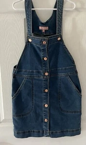 BCBG Bib Denim Overalls Dress Girls Size 8 - Picture 1 of 5