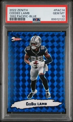2022 Panini Zenith 1992 Pacific CeeDee Lamb #PAC-14 Blue - PSA 10 - Image 1 of 2