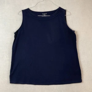 Camiseta sin mangas Talbots mujer talla grande 2X azul marino sin mangas algodón  - Imagen 1 de 10