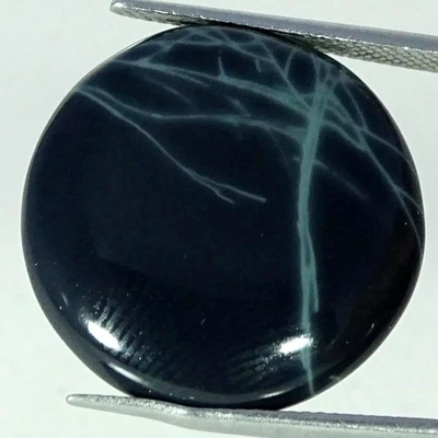 Piedra preciosa cabujón redondo obsidiana tela de araña natural de 18,50 quilates 22 mm x 4 mm Foto 1 de 4