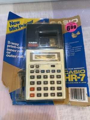 Vintage Casio HR-7 Calculator Paper Printer Mini  Japan Sealed In Package N.O.S - Image 1 of 3