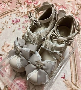 Liz Lisa Women 6.5US Cross Strap Ribbon Lace Pumps Japan Sweet Lolita Cute Tokyo - Picture 1 of 5