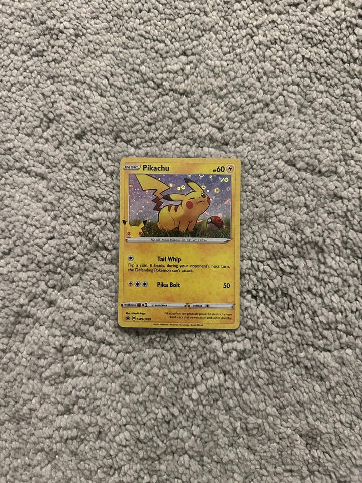 General Mills Pikachu SWSH039 25 Aniversario Estampado Promo Casi Como Nuevo Casi Nuevo Foto 1 de 4