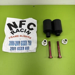 NFC Racin Black Frame Sliders 2000-2003 GSXR 750 2001-2003 GSXR 600 - Picture 1 of 6