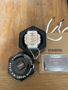 G Shock GA-110 Clear Resin Strap Rose Gold Dial Men’s Women’s Watch - Picture 1 of 4