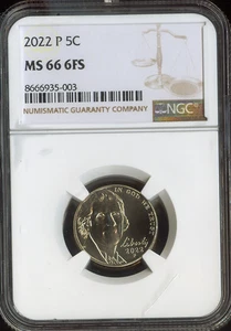 2022-P Jefferson Nickel 5C NGC MS66 6FS Quality - Picture 1 of 2