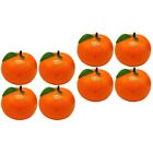 8 Pcs Decorative Fake Orange Lifelike Fruit Model Adornments Ornaments