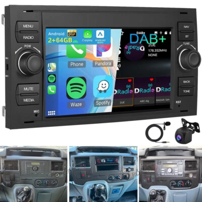 DAB+ Für Ford Transit 2006-2014 Android 15 Autoradio GPS Navi Carplay Kam 2+64GB - Bild 1 von 4