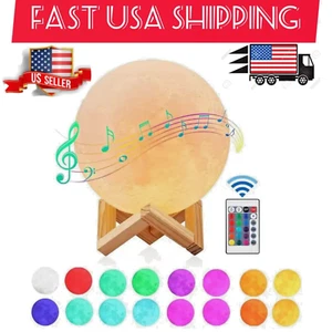Moon Lamp Christmas 2024 BEST 3D Bluetooth Speaker 16 Colors 15 cm - Picture 1 of 13