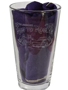 18th Annual Run To Roslyn Pint Beer Glass Frosted Logo 5 7/8" Tall 16oz - Picture 1 of 5