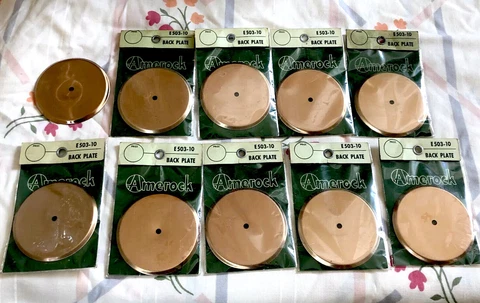 10 Vintage NOS Amerock Back Plates 2 3/4” Mid Century E503-10 For Drawer Knob Cover