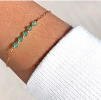 PULSERA AMAZONITA MINERAL ACERO INOXIDABLE PIEDRA MINERAL ORIGINAL  Foto 1 de 2