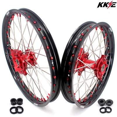 KKE 21/18'' OEM Sized Wheels Rims Set Fit Honda XR650L 1993-2024 CNC Red Hubs - Imagem 1 de 4