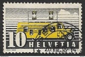 SKV) 1937. Switzerland. Postal Bus System shows a yellow truck. 1 used stamp. - Picture 1 of 1