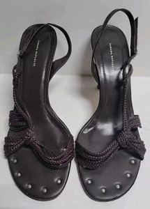 Banana Republic Brown Knotted Slingback Heel Size 9 - Picture 1 of 7